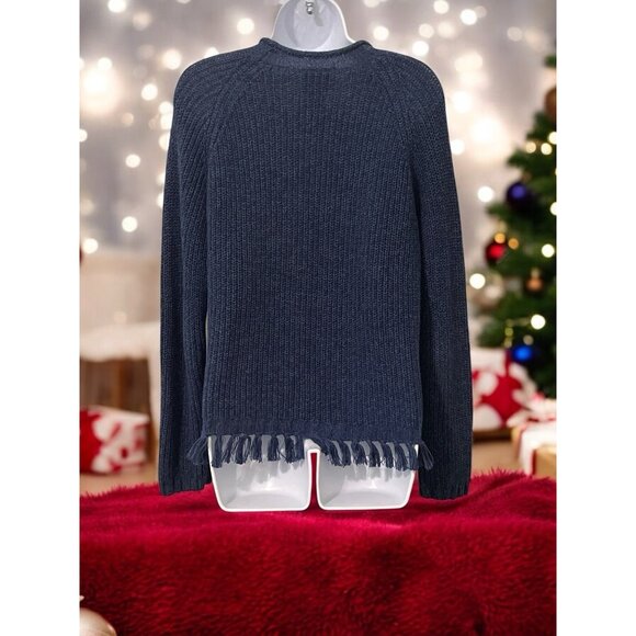 Koret City Blues Womens Embroidered  Patches Floral Sweater Size M Blue Knit - Picture 9 of 13